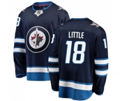 Winnipeg Jets #18 Bryan Little Fanatics Branded Navy Blue Home Breakaway NHL Jersey