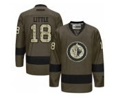 Winnipeg Jets #18 Bryan Little Green Salute to Service Stitched NHL Jersey