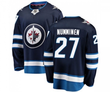 Winnipeg Jets #27 Teppo Numminen Fanatics Branded Navy Blue Home Breakaway NHL Jersey