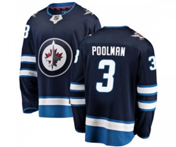 Winnipeg Jets #3 Tucker Poolman Fanatics Branded Navy Blue Home Breakaway NHL Jersey