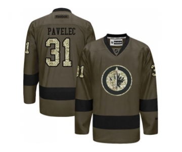 Winnipeg Jets #31 Ondrej Pavelec Green Salute to Service Stitched NHL Jersey