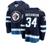 Winnipeg Jets #34 Michael Hutchinson Fanatics Branded Navy Blue Home Breakaway NHL Jersey