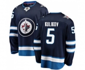 Winnipeg Jets #5 Dmitry Kulikov Fanatics Branded Navy Blue Home Breakaway NHL Jersey