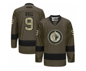 Winnipeg Jets #9 Bobby Hull Green Salute to Service Stitched NHL Jersey