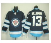 nhl jerseys winnipeg jets #13 selanne blue 2011 new