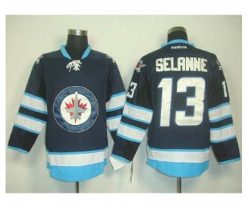 nhl jerseys winnipeg jets #13 selanne blue 2011 new