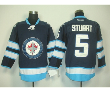 nhl jerseys winnipeg jets #5 stuart blue 2011 new