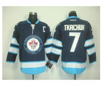 nhl jerseys winnipeg jets #7 tkachuk blue (C patch) 2011 new