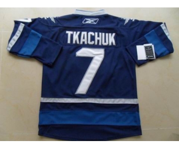 nhl jerseys winnipeg jets #7 tkachuk blue (C patch) 2012 new