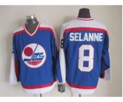 nhl jerseys winnipeg jets #8 selanne blue[m&n][selanne]