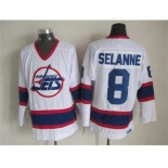 nhl jerseys winnipeg jets #8 selanne white[m&n][selanne]