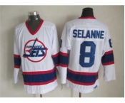 nhl jerseys winnipeg jets #8 selanne white[m&n][selanne]