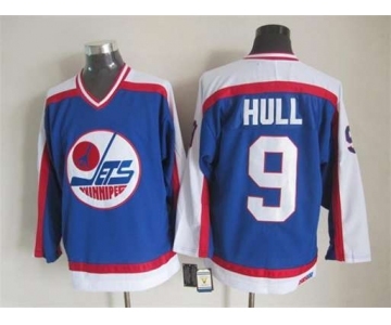 nhl jerseys winnipeg jets #9 hull blue[m&n][hull]