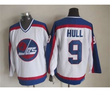 nhl jerseys winnipeg jets #9 hull white[m&n][hull]