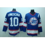 nhl jets #10 hawerchuk blue ccm