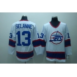 nhl jets #13 selanne white ccm