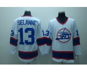 nhl jets #13 selanne white ccm