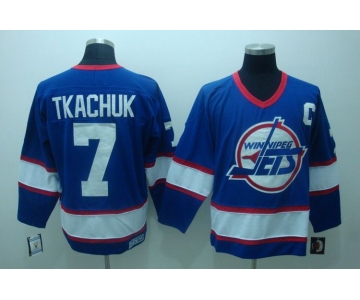 nhl jets #7 tkachuk blue ccm