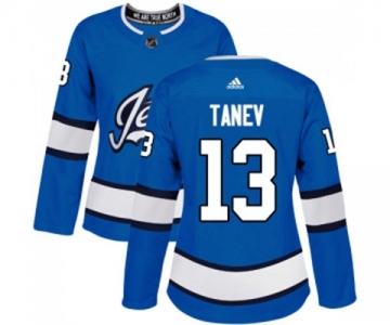 Women Adidas Winnipeg Jets #13 Brandon Tanev Authentic Blue Alternate NHL Jersey