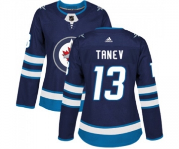 Women Adidas Winnipeg Jets #13 Brandon Tanev Authentic Navy Blue Home NHL Jersey