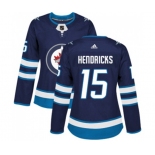 Women Adidas Winnipeg Jets #15 Matt Hendricks Authentic Navy Blue Home NHL Jersey