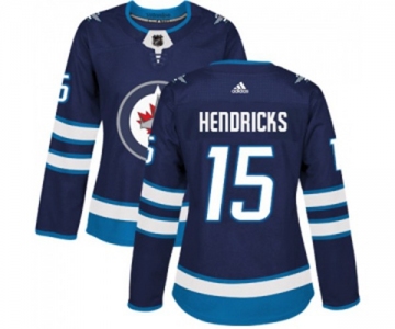 Women Adidas Winnipeg Jets #15 Matt Hendricks Authentic Navy Blue Home NHL Jersey