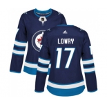 Women Adidas Winnipeg Jets #17 Adam Lowry Authentic Navy Blue Home NHL Jersey