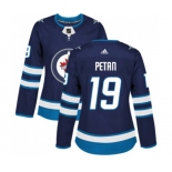 Women Adidas Winnipeg Jets #19 Nic Petan Authentic Navy Blue Home NHL Jersey