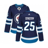 Women Adidas Winnipeg Jets #25 Paul Stastny Authentic Navy Blue Home NHL Jersey