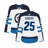 Women Adidas Winnipeg Jets #25 Paul Stastny Authentic White Away NHL Jersey