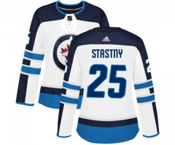 Women Adidas Winnipeg Jets #25 Paul Stastny Authentic White Away NHL Jersey