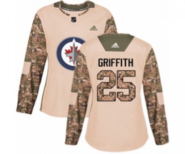 Women Adidas Winnipeg Jets #25 Seth Griffith Authentic Camo Veterans Day Practice NHL Jersey