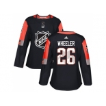 Women Adidas Winnipeg Jets #26 Blake Wheeler Black 2018 All-Star Central Division Authentic Stitched NHL Jersey