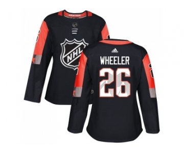 Women Adidas Winnipeg Jets #26 Blake Wheeler Black 2018 All-Star Central Division Authentic Stitched NHL Jersey