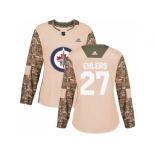 Women Adidas Winnipeg Jets #27 Nikolaj Ehlers Camo Authentic 2017 Veterans Day Stitched NHL Jersey