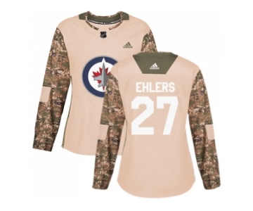 Women Adidas Winnipeg Jets #27 Nikolaj Ehlers Camo Authentic 2017 Veterans Day Stitched NHL Jersey