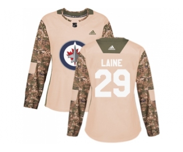 Women Adidas Winnipeg Jets #29 Patrik Laine Camo Authentic 2017 Veterans Day Stitched NHL Jersey