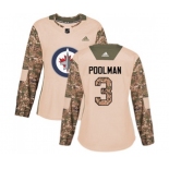 Women Adidas Winnipeg Jets #3 Tucker Poolman Authentic Camo Veterans Day Practice NHL Jersey