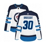 Women Adidas Winnipeg Jets #30 Laurent Brossoit Authentic White Away NHL Jersey