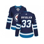 Women Adidas Winnipeg Jets #33 Dustin Byfuglien Navy Blue Home Authentic Stitched NHL Jersey