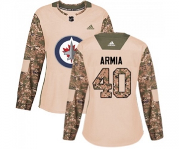 Women Adidas Winnipeg Jets #40 Joel Armia Authentic Camo Veterans Day Practice NHL Jersey