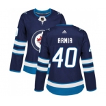 Women Adidas Winnipeg Jets #40 Joel Armia Authentic Navy Blue Home NHL Jersey