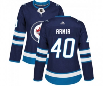 Women Adidas Winnipeg Jets #40 Joel Armia Authentic Navy Blue Home NHL Jersey