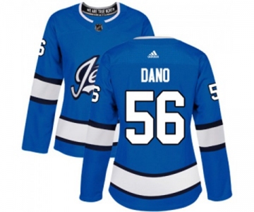 Women Adidas Winnipeg Jets #56 Marko Dano Authentic Blue Alternate NHL Jersey