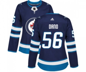 Women Adidas Winnipeg Jets #56 Marko Dano Authentic Navy Blue Home NHL Jersey