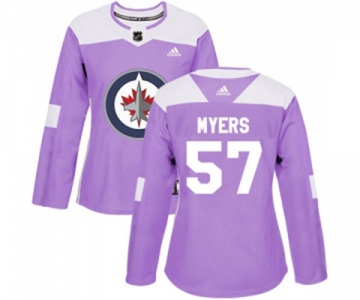 Women Adidas Winnipeg Jets #57 Tyler Myers Authentic Purple Fights Cancer Practice NHL Jersey