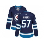 Women Adidas Winnipeg Jets #57 Tyler Myers Navy Blue Home Authentic Stitched NHL Jersey