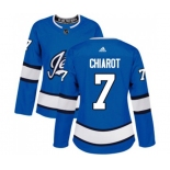 Women Adidas Winnipeg Jets #7 Ben Chiarot Authentic Blue Alternate NHL Jersey