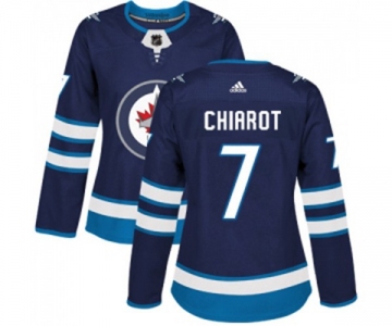 Women Adidas Winnipeg Jets #7 Ben Chiarot Authentic Navy Blue Home NHL Jersey