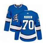 Women Adidas Winnipeg Jets #70 Joe Morrow Authentic Blue Alternate NHL Jersey